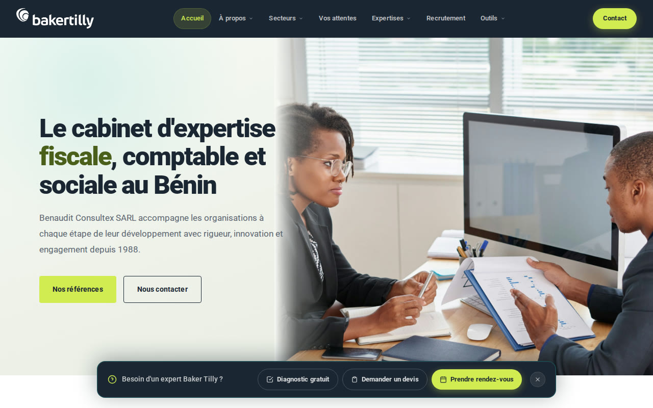 Cartes d'expertise du site Baker Tilly Bénin